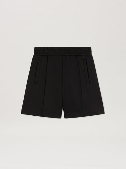 Back Curved Logo Track Shorts Black   Of