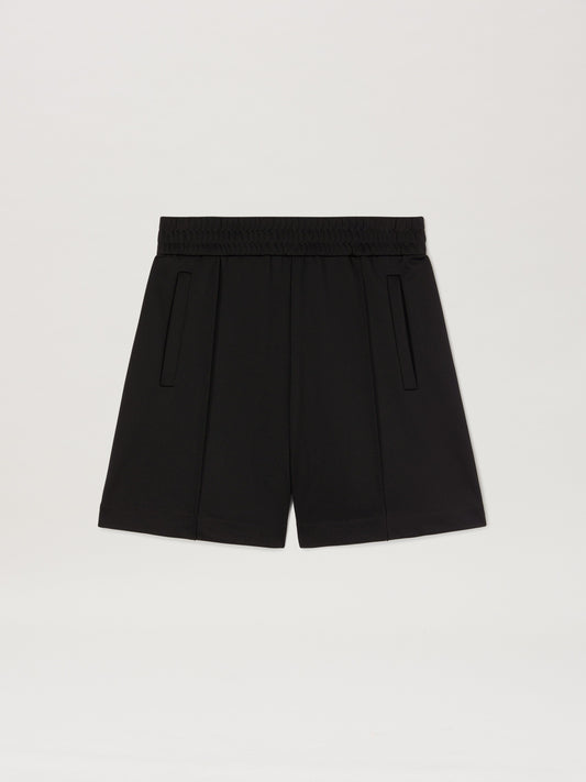 Back Curved Logo Track Shorts Black   Of