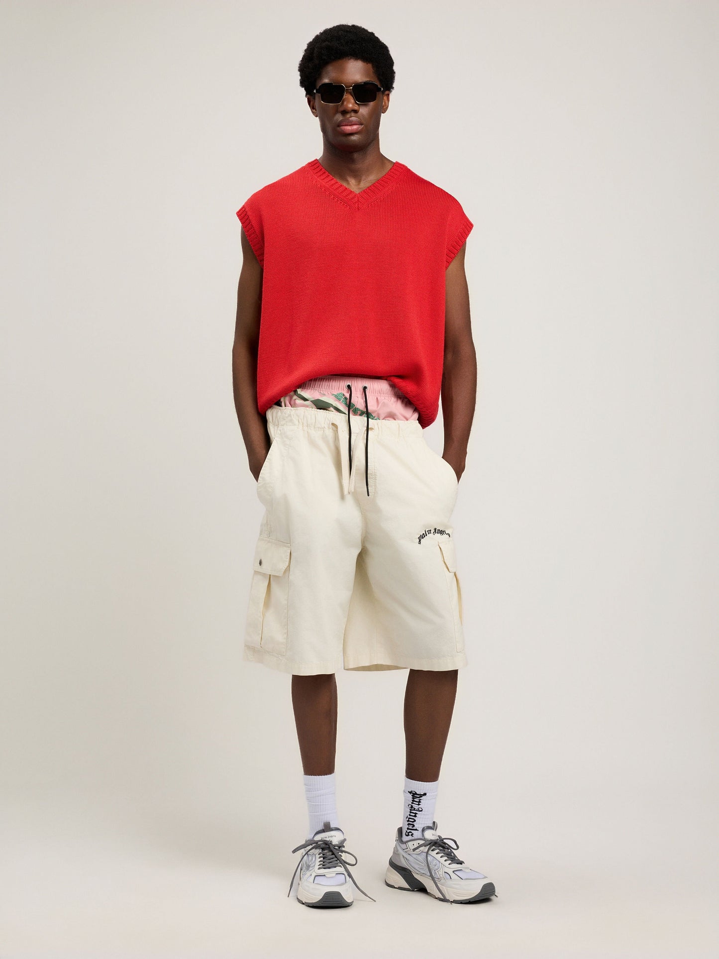 Curved Logo Loose Cargo Shorts