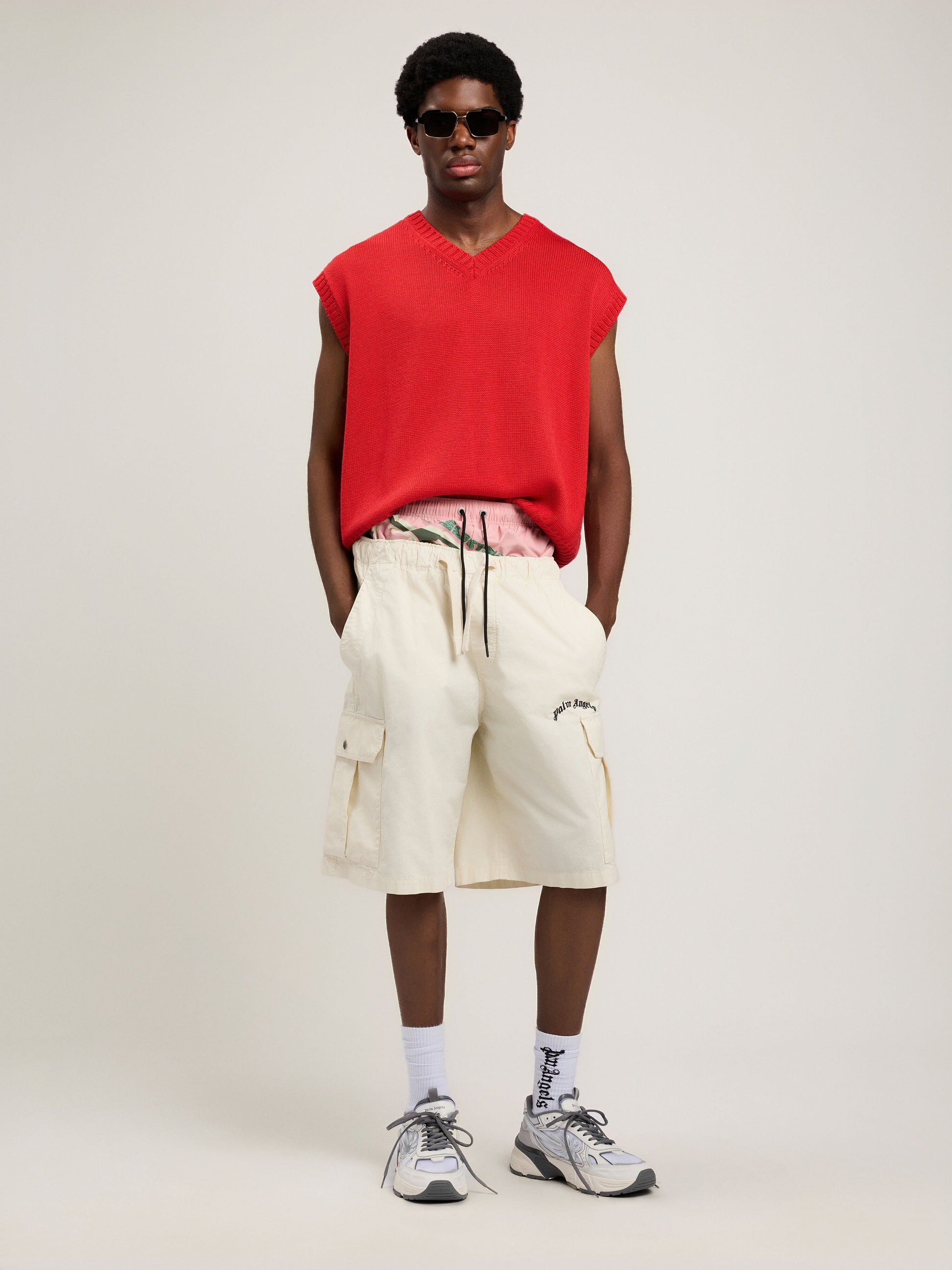 Curved Logo Loose Cargo Shorts
