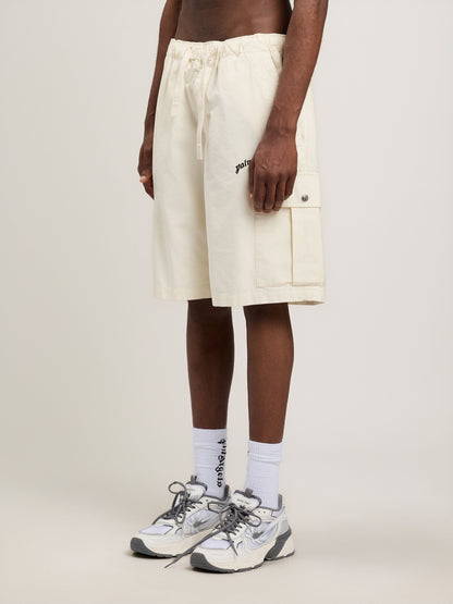 Curved Logo Loose Cargo Shorts