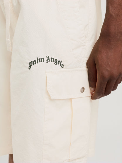 Curved Logo Loose Cargo Shorts