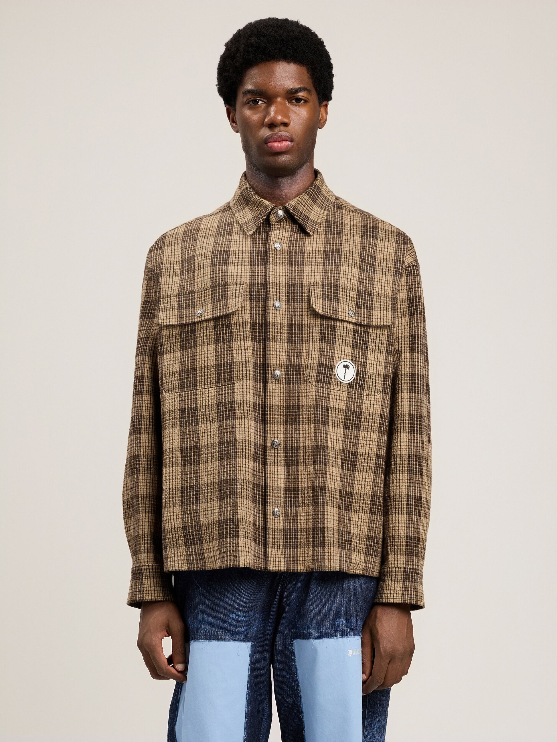 Tree Logo Check Loose Overshirt