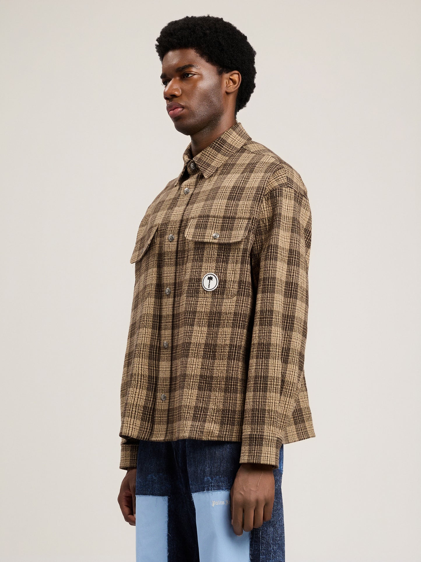 Tree Logo Check Loose Overshirt
