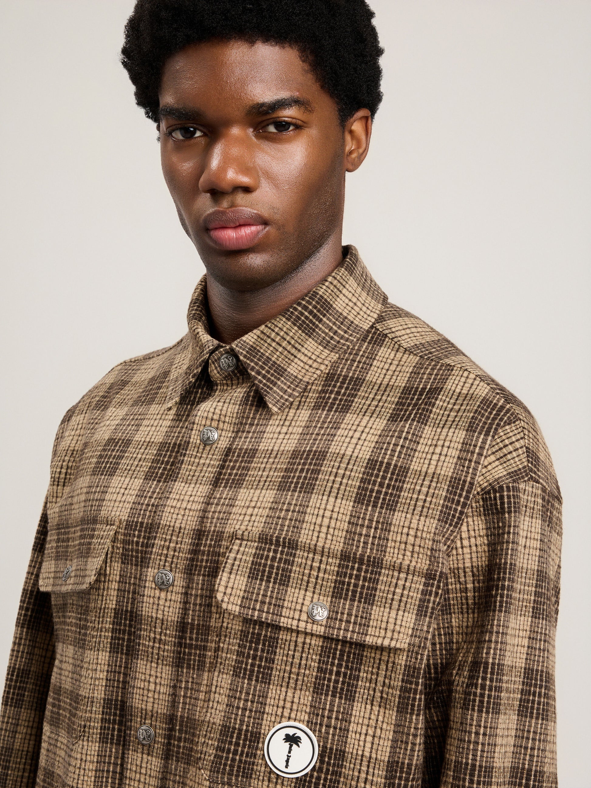 Tree Logo Check Loose Overshirt