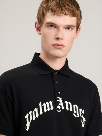 Curved Logo Polo Shirt