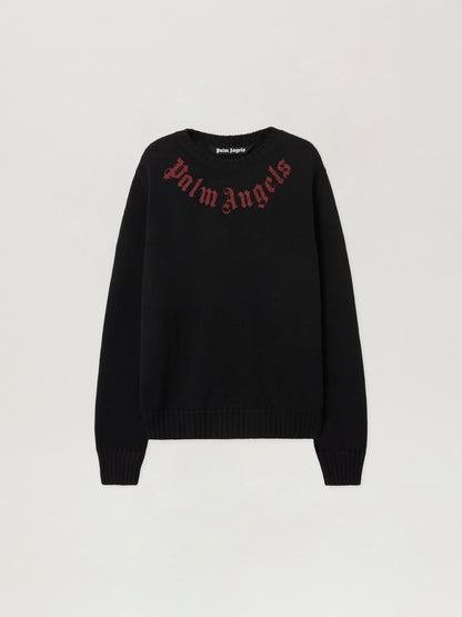 Curved Logo Knit Sweater