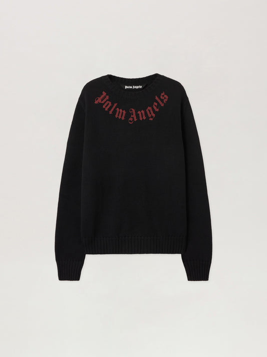 Curved Logo Knit Sweater