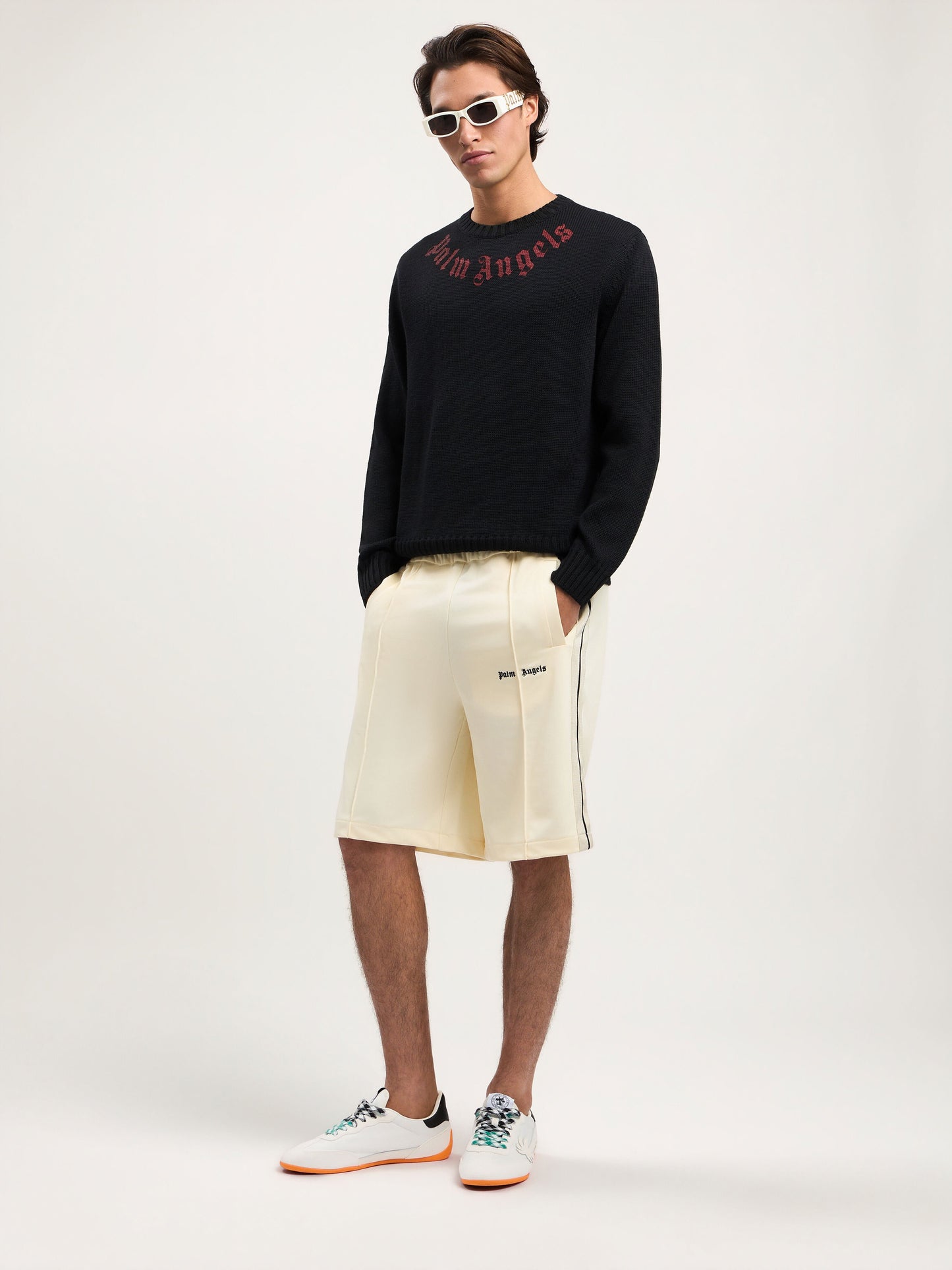 Curved Logo Knit Sweater