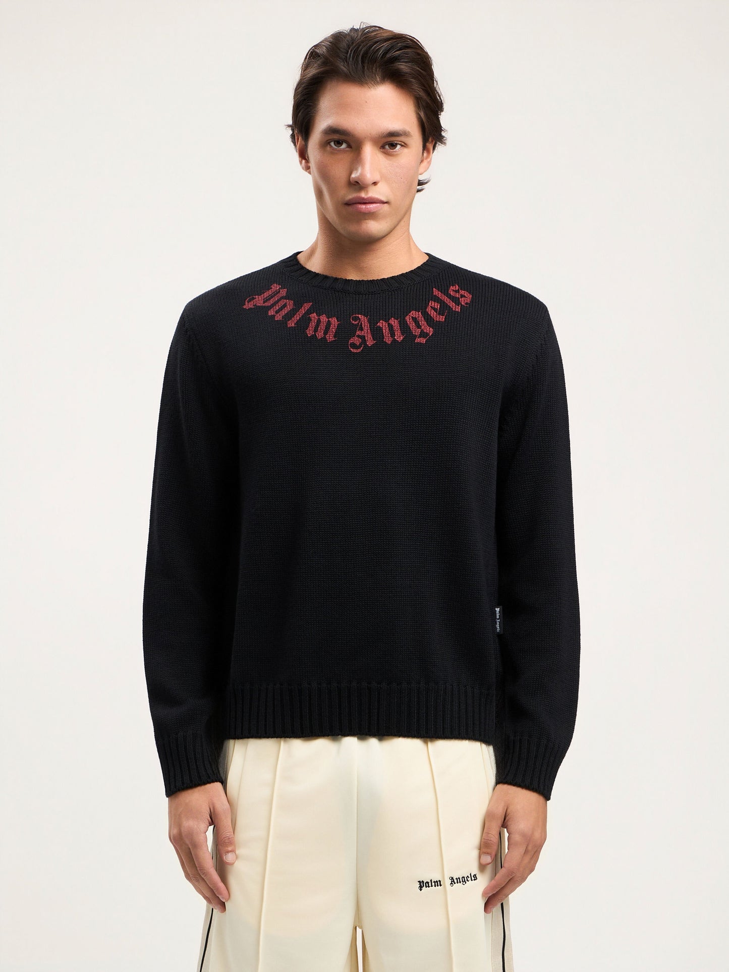 Curved Logo Knit Sweater