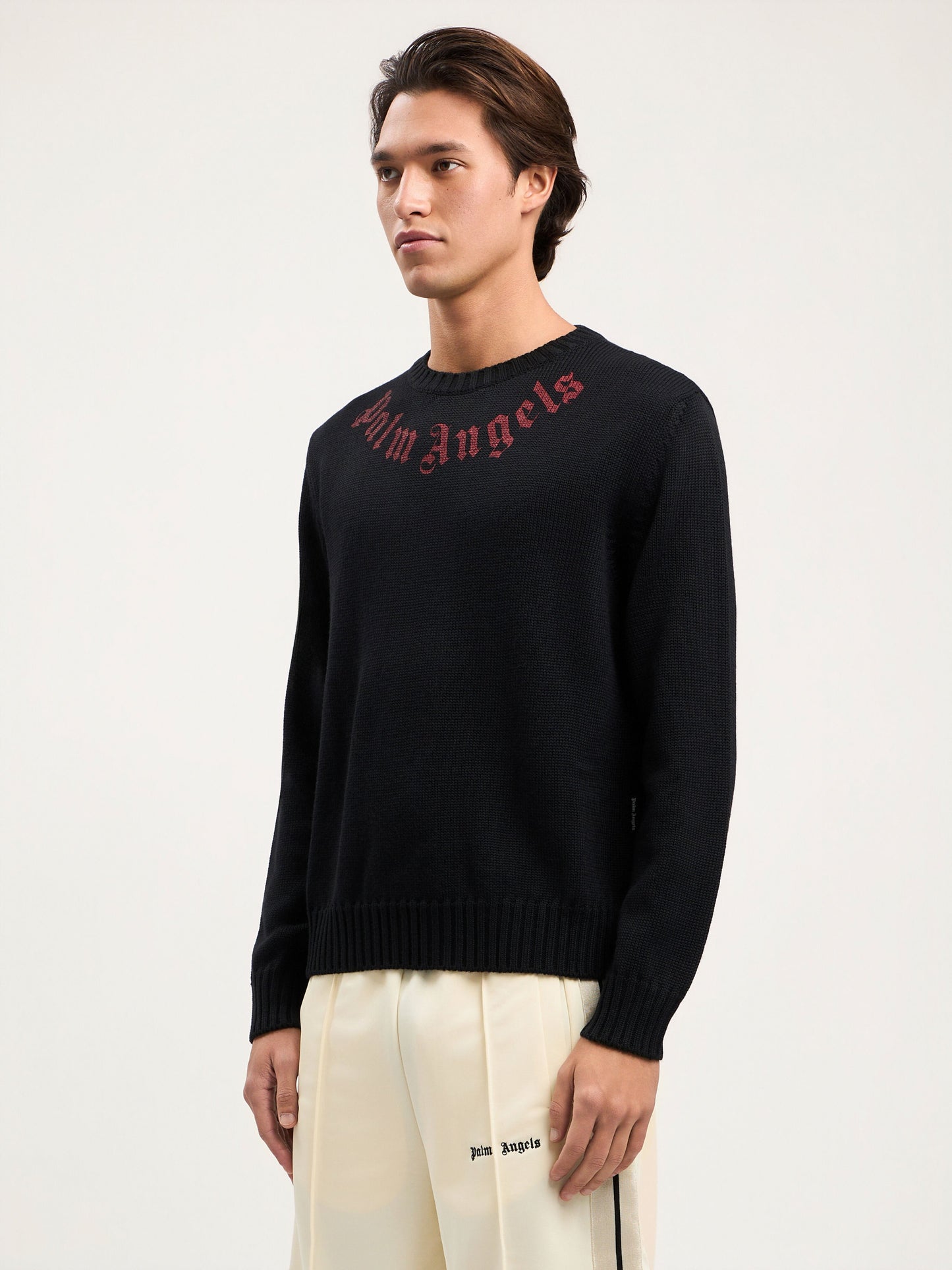 Curved Logo Knit Sweater