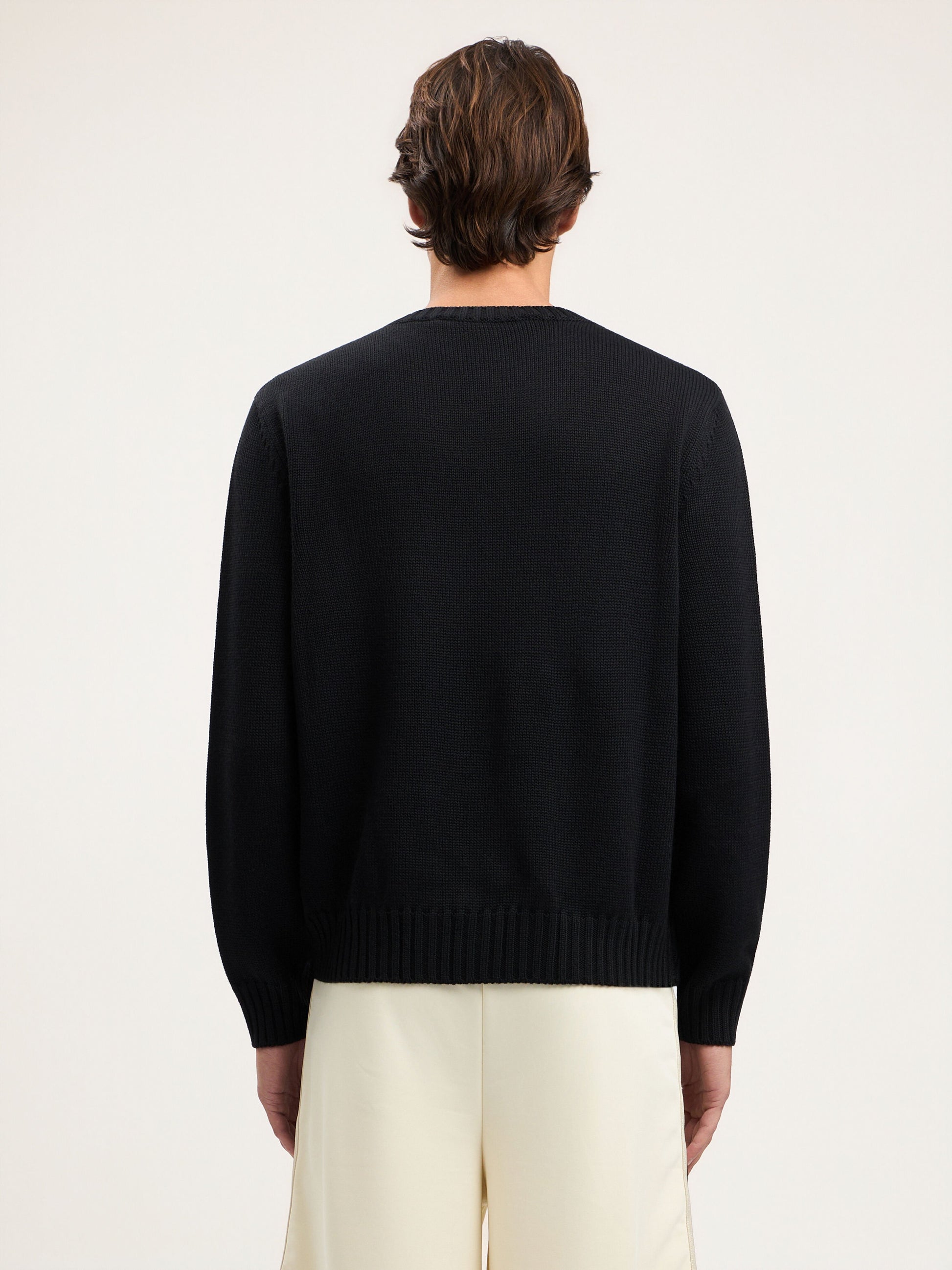 Curved Logo Knit Sweater