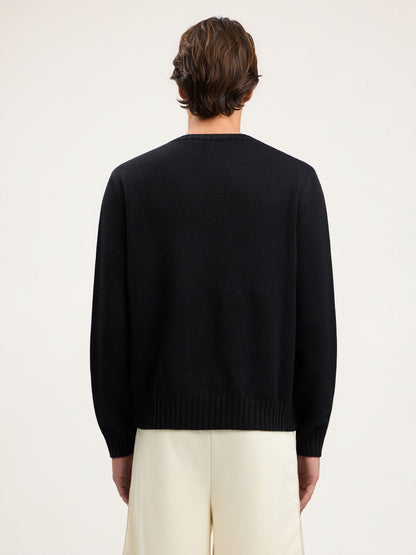 Curved Logo Knit Sweater