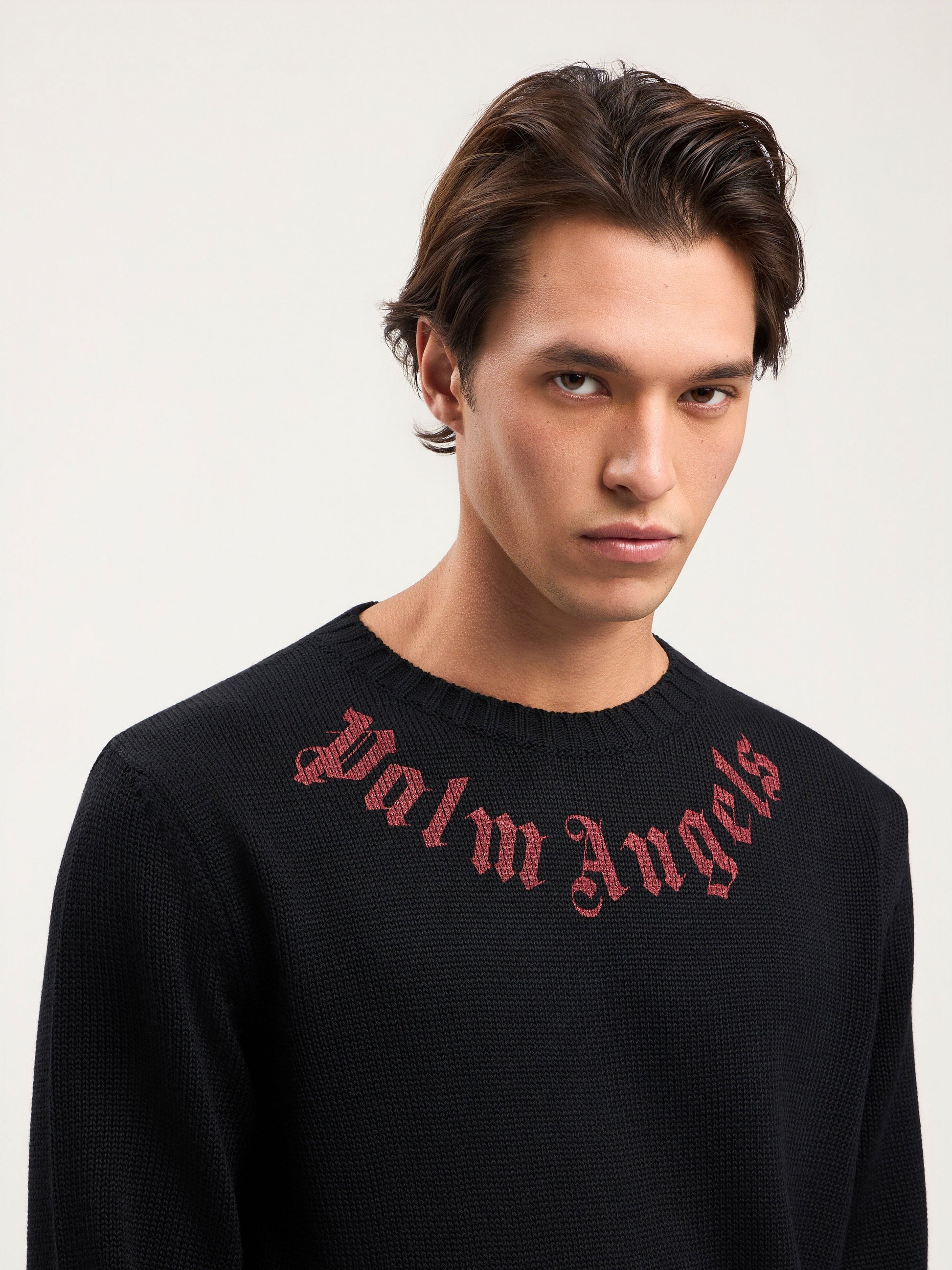 Curved Logo Knit Sweater