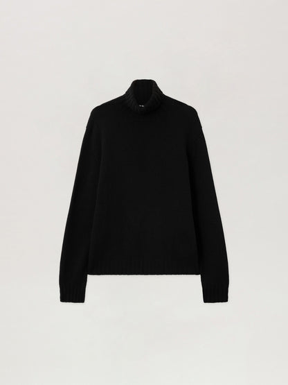 Curved Logo Tneck Sweater
