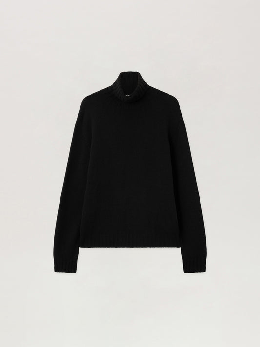 Curved Logo Tneck Sweater