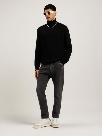 Curved Logo Tneck Sweater