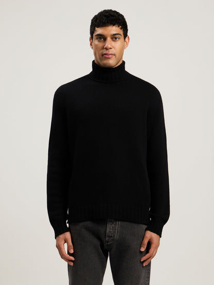 Curved Logo Tneck Sweater