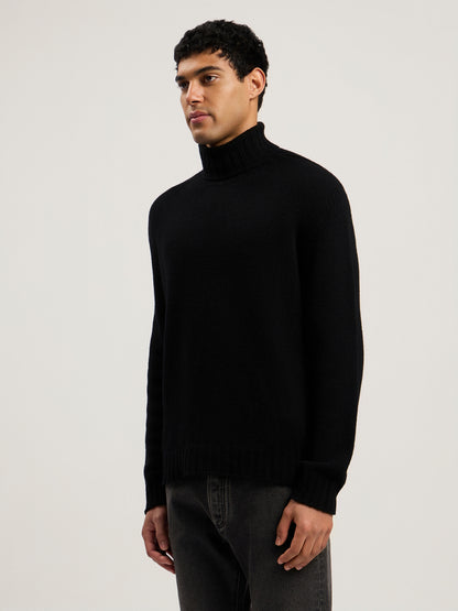 Curved Logo Tneck Sweater