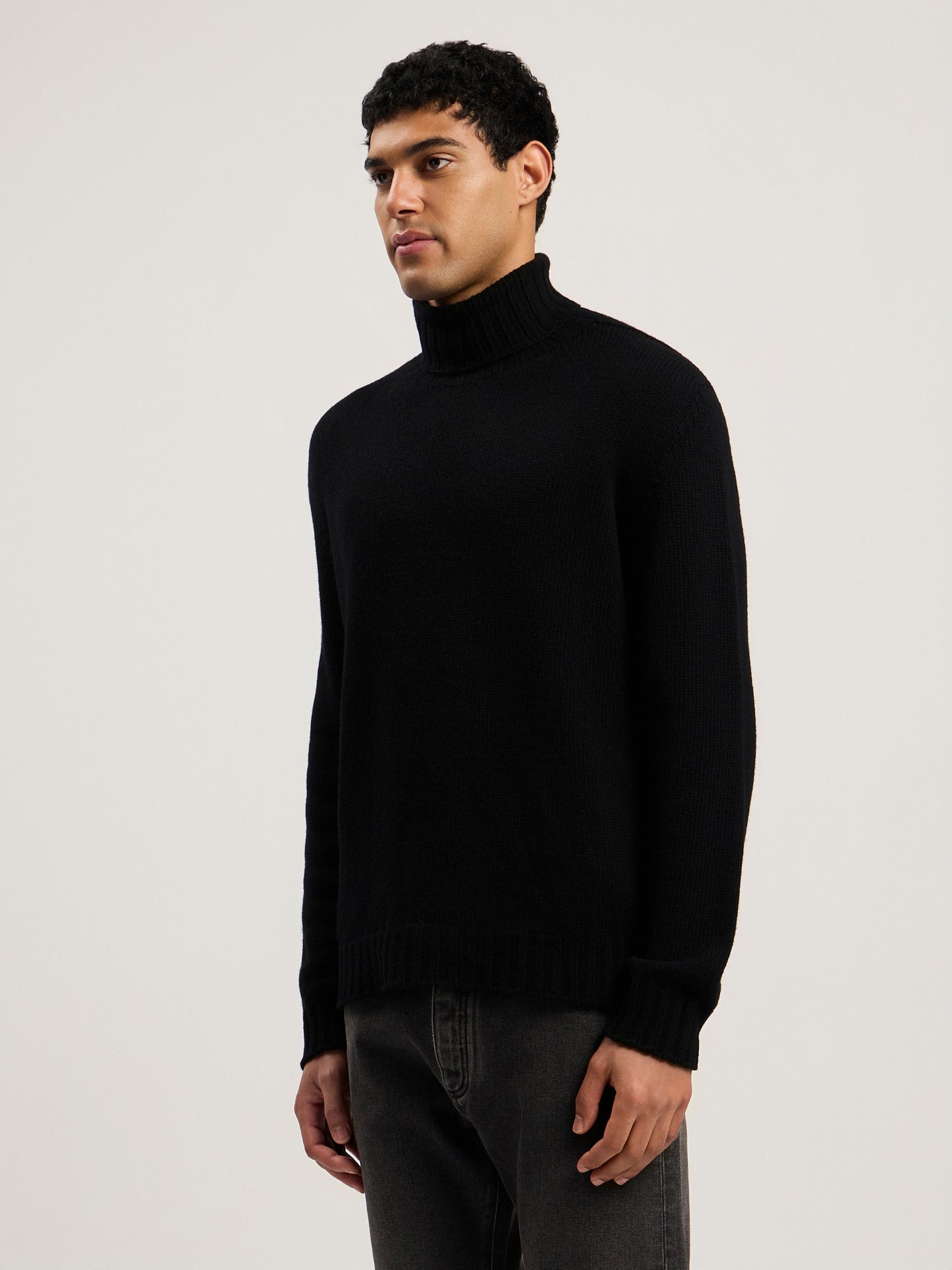 Curved Logo Tneck Sweater