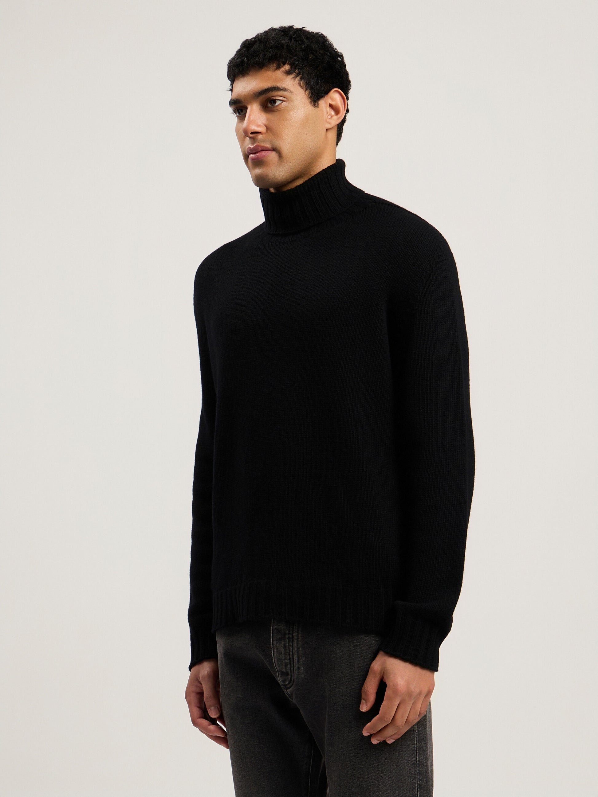 Curved Logo Tneck Sweater