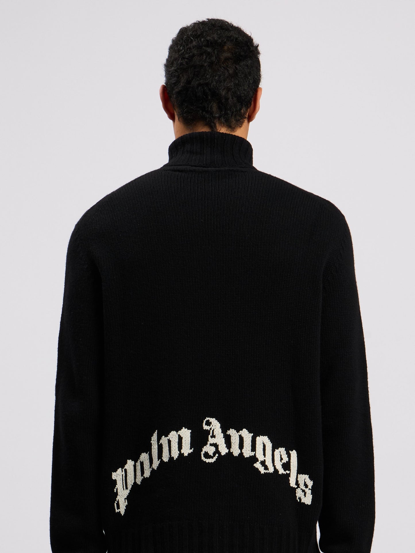 Curved Logo Tneck Sweater