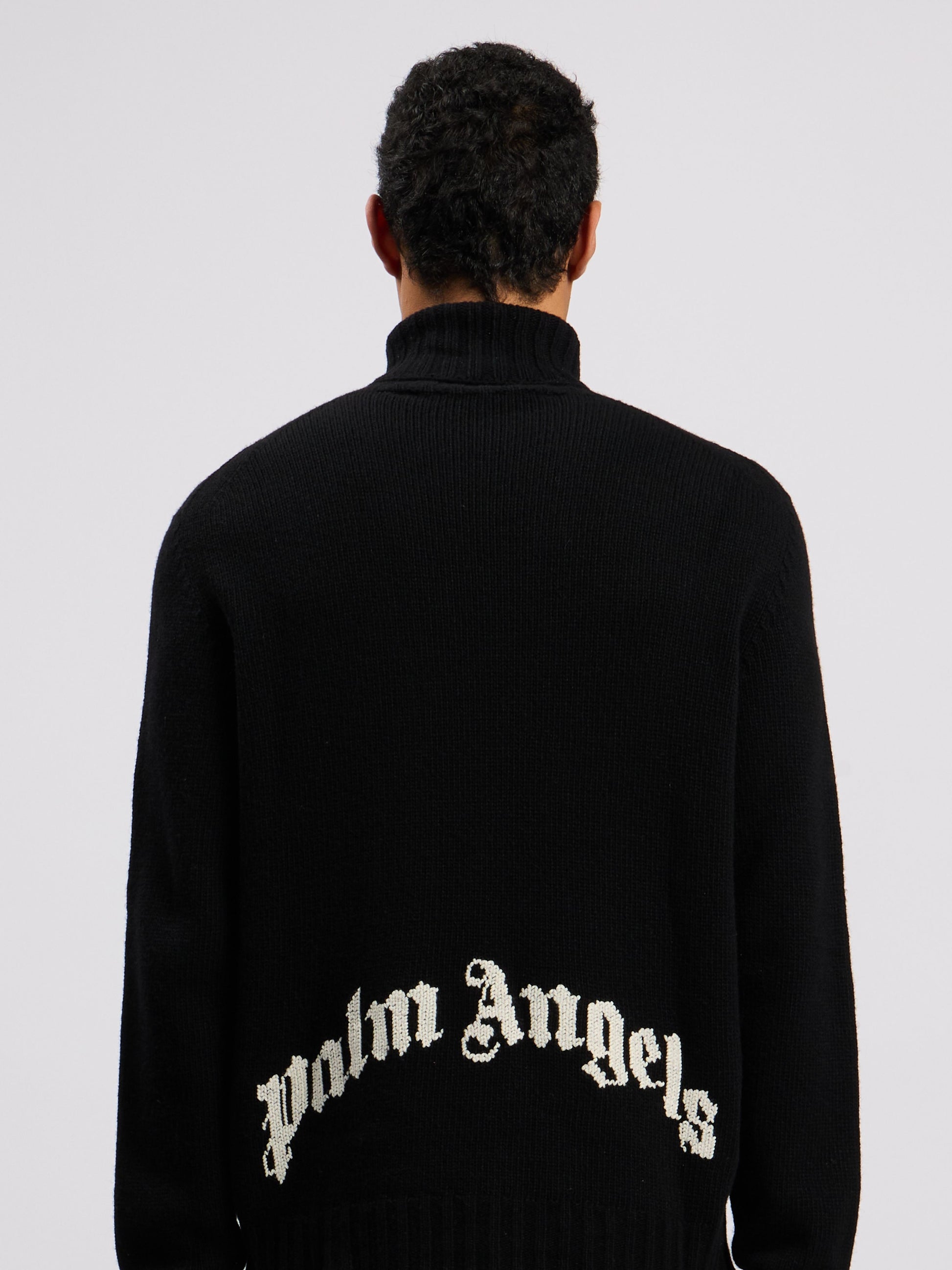 Curved Logo Tneck Sweater