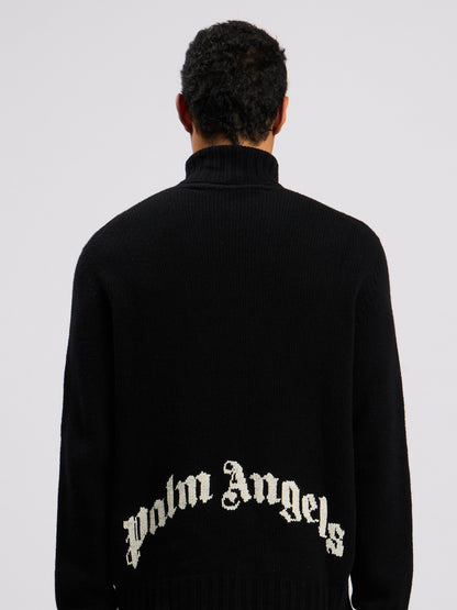 Curved Logo Tneck Sweater