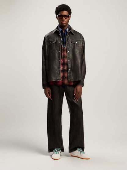 Curved Logo Coated Overshirt