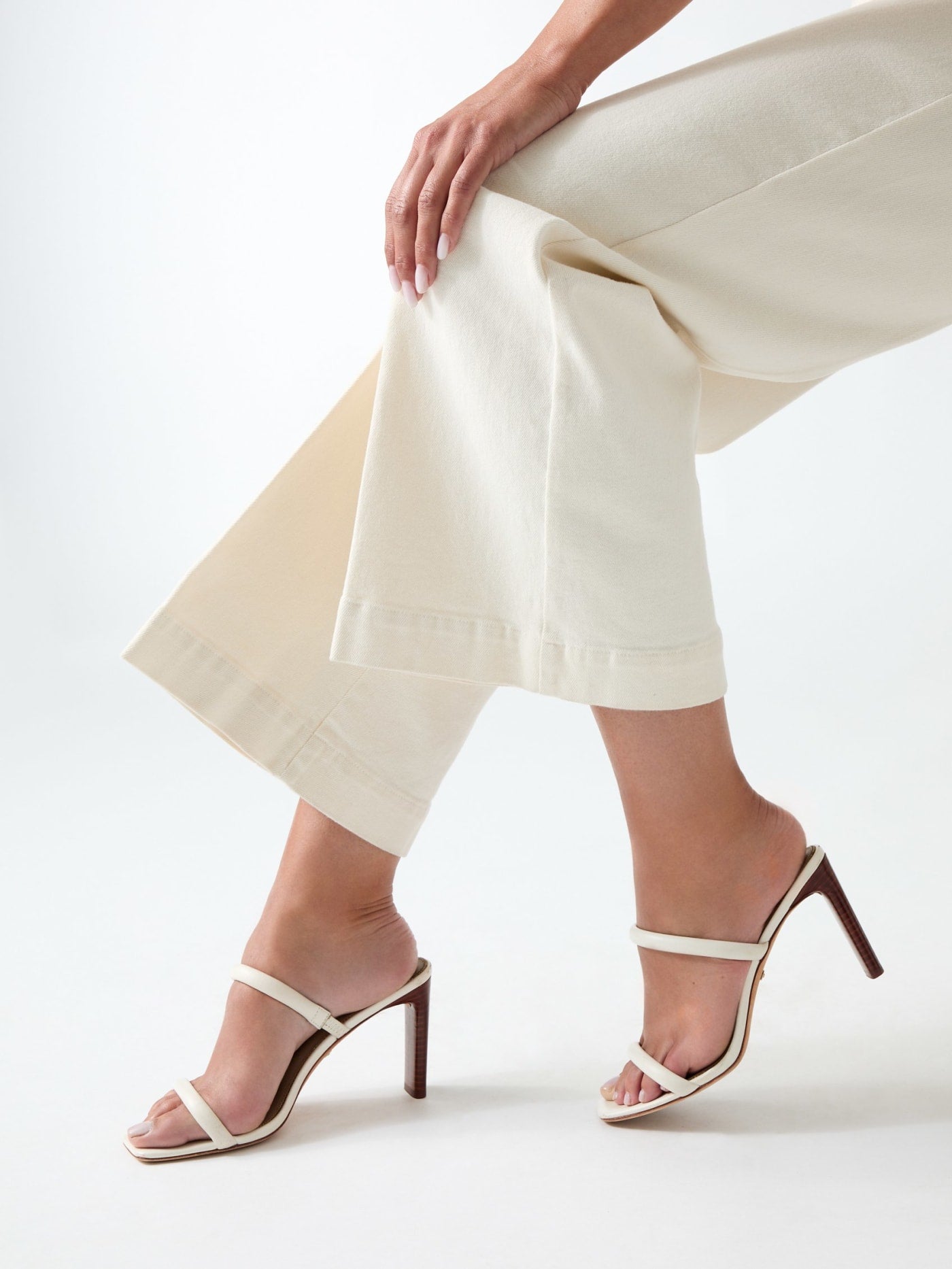Pearl Leather Double Strap Sandal