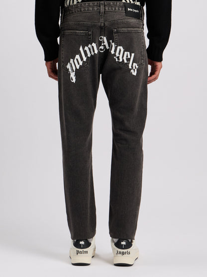 Curved Logo Denim Jeans