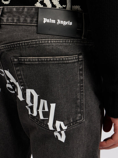 Curved Logo Denim Jeans