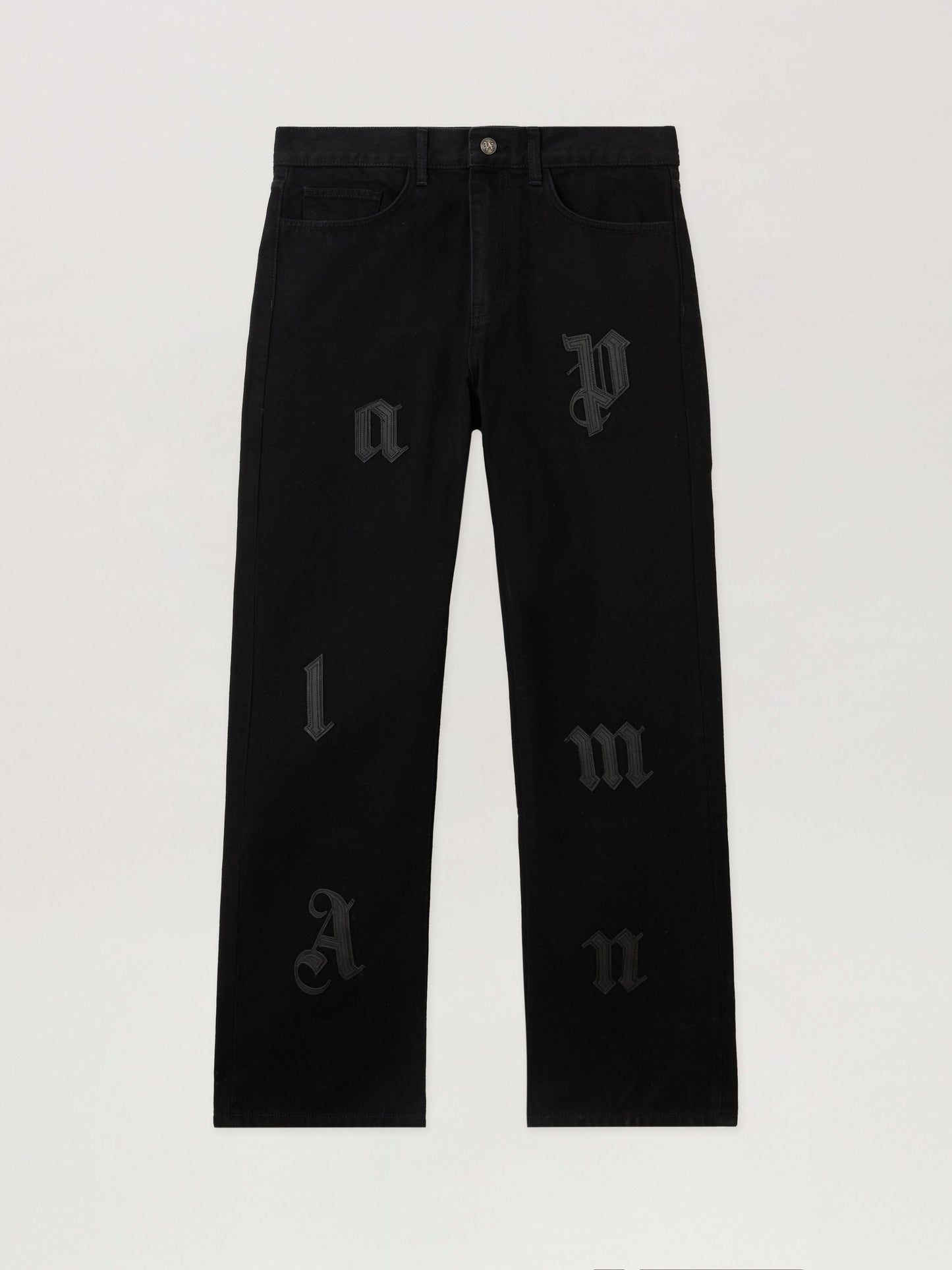 Logo Patch Straight Jeans