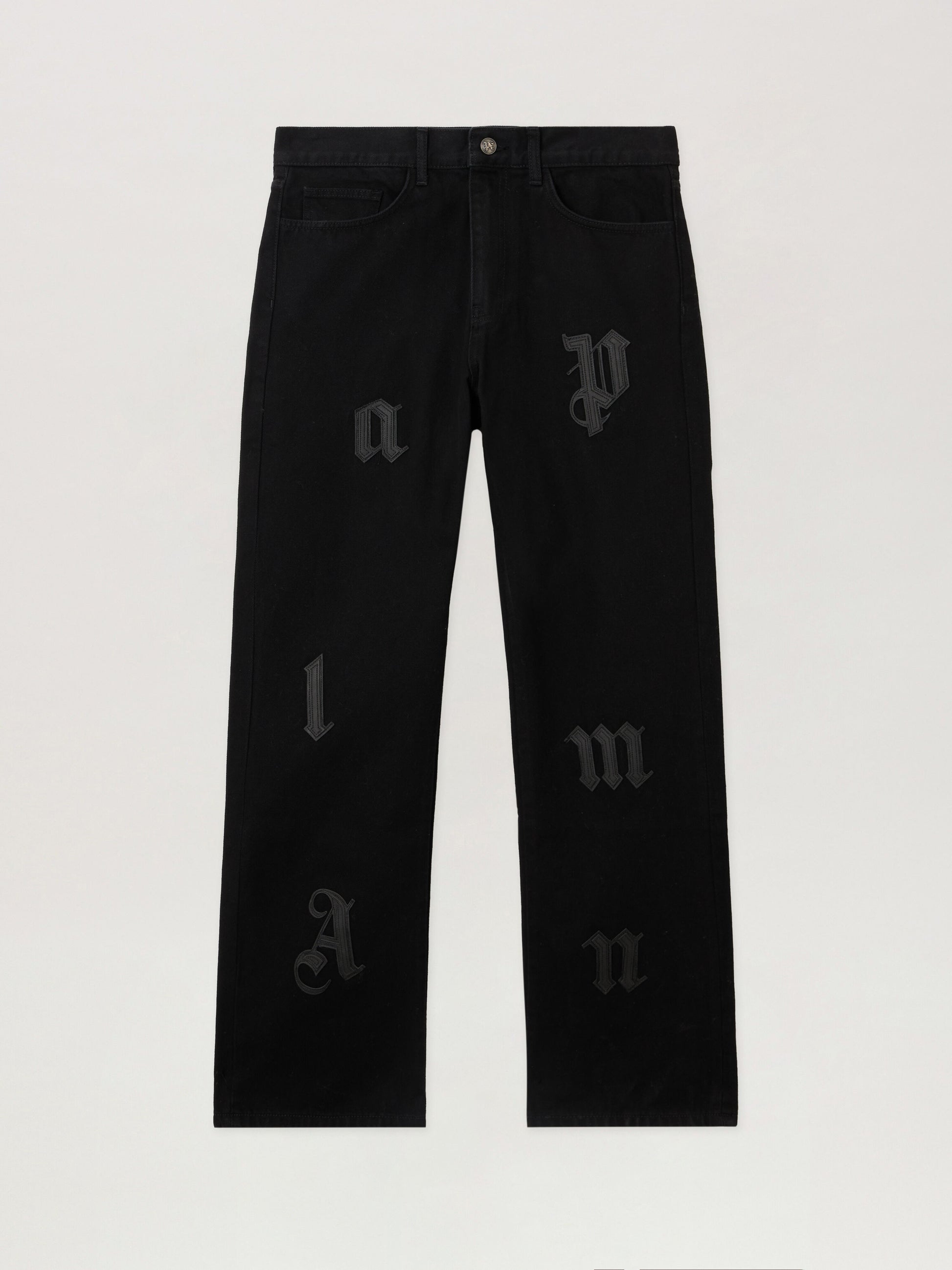 Logo Patch Straight Jeans
