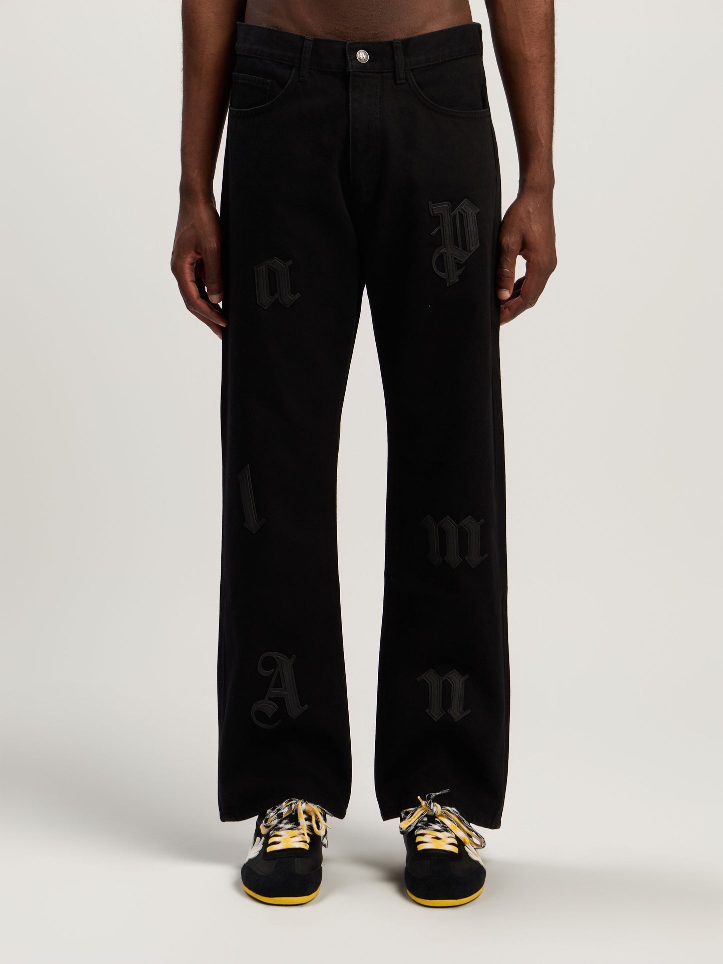 Logo Patch Straight Jeans