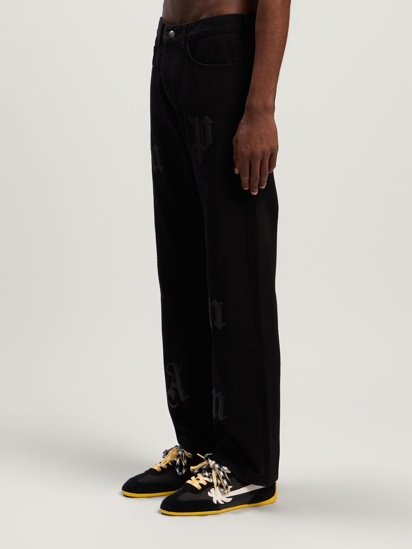Logo Patch Straight Jeans