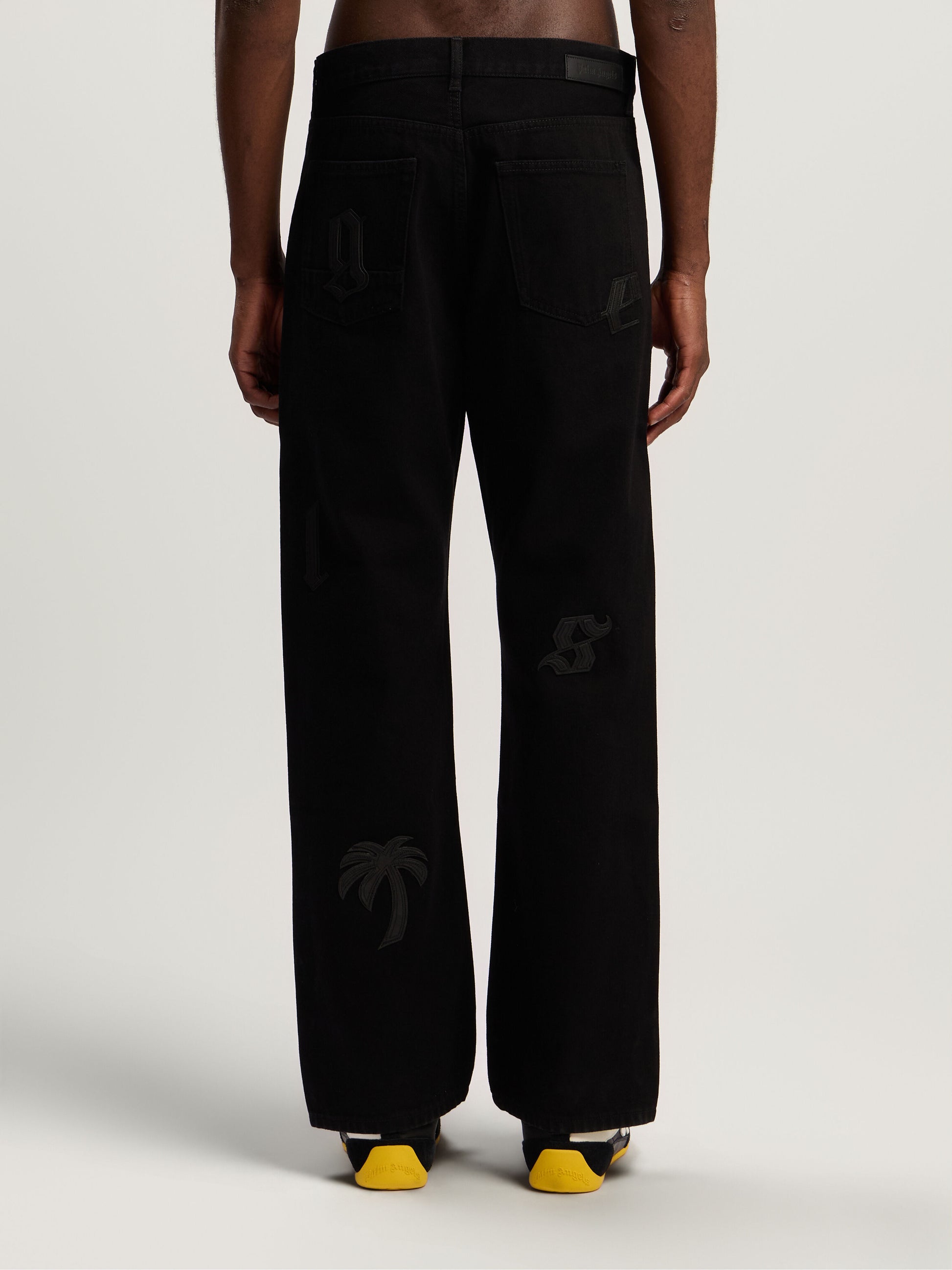 Logo Patch Straight Jeans