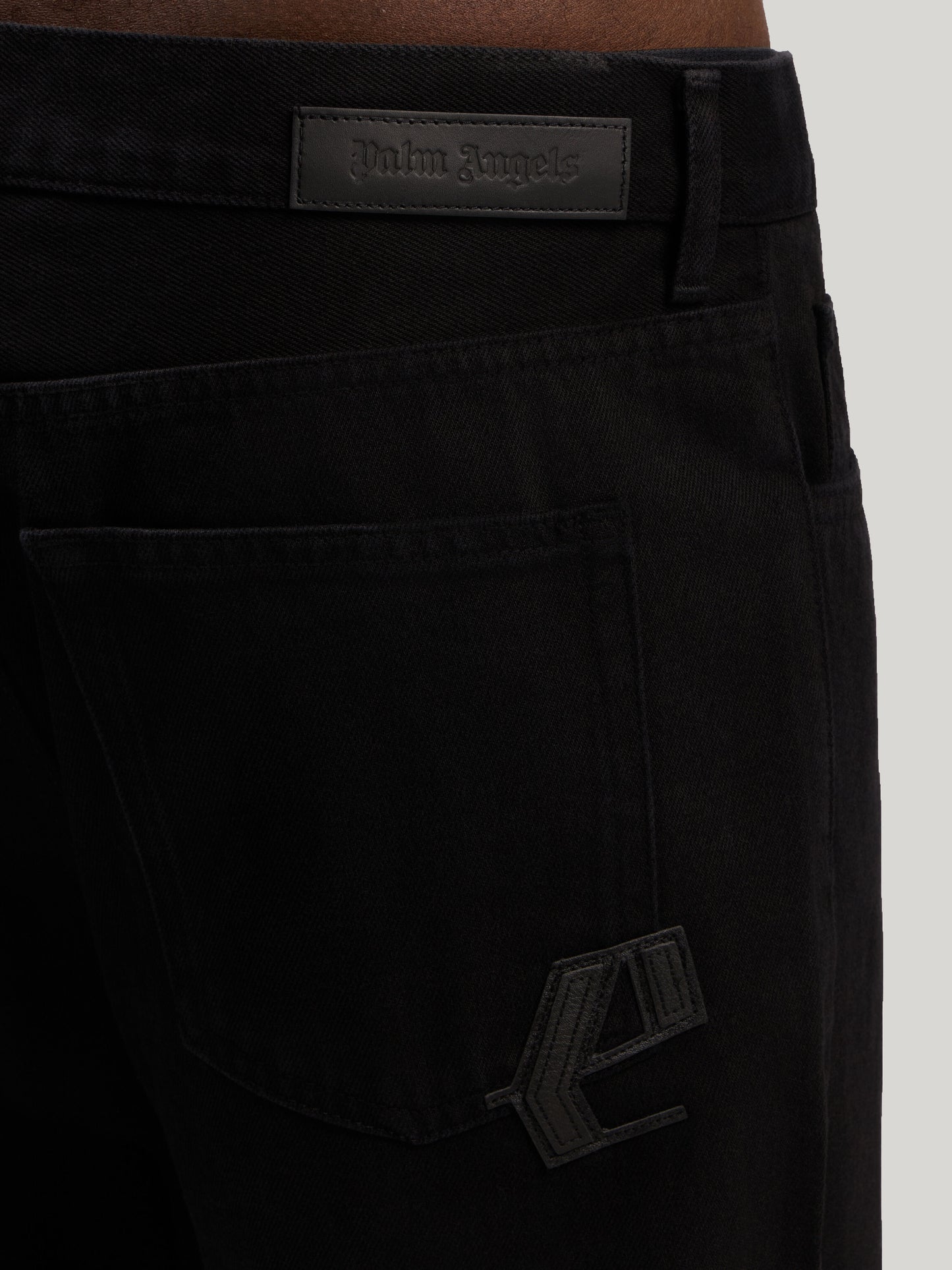 Logo Patch Straight Jeans