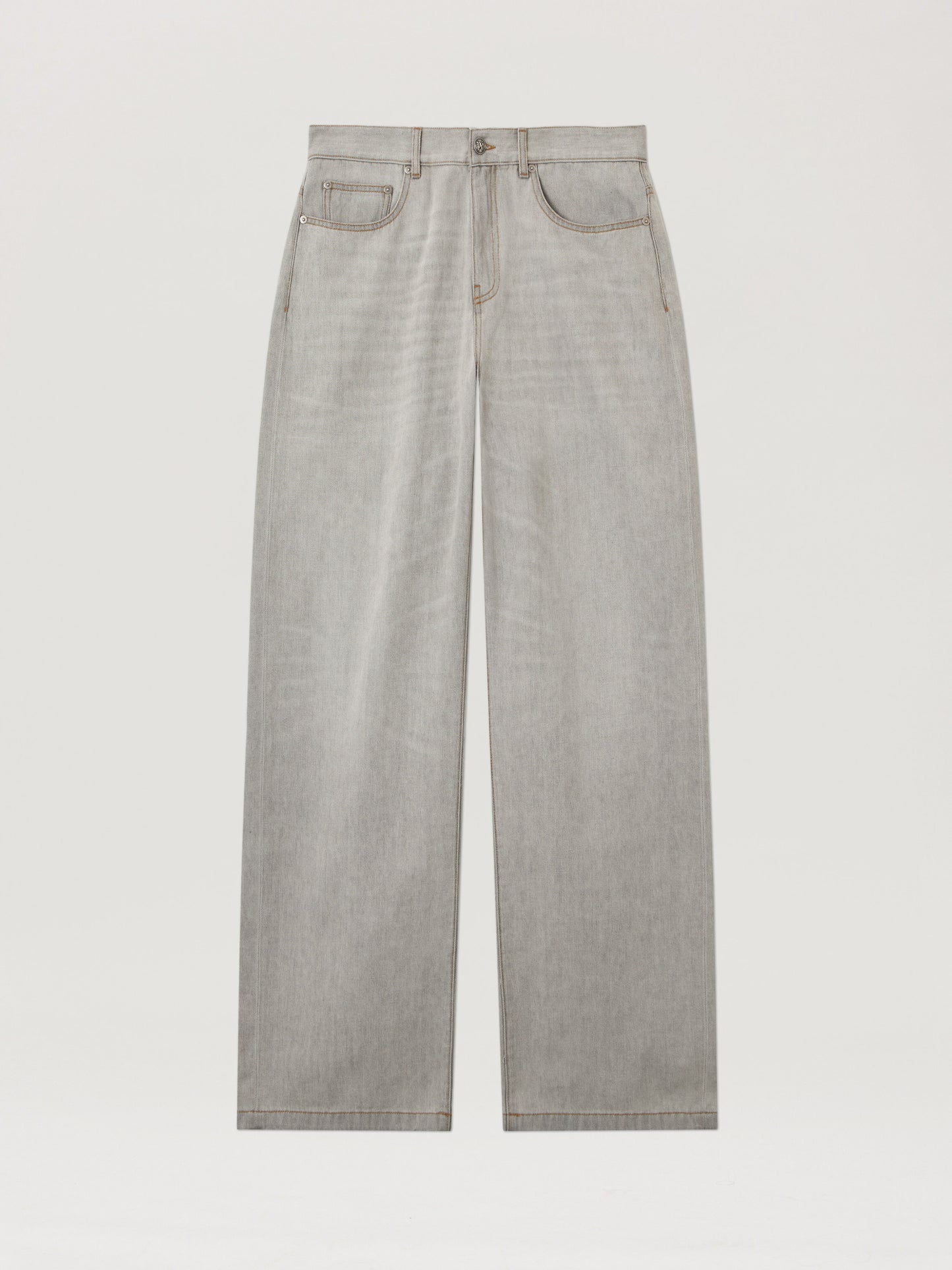 Curved Logo Loose Denim Pants