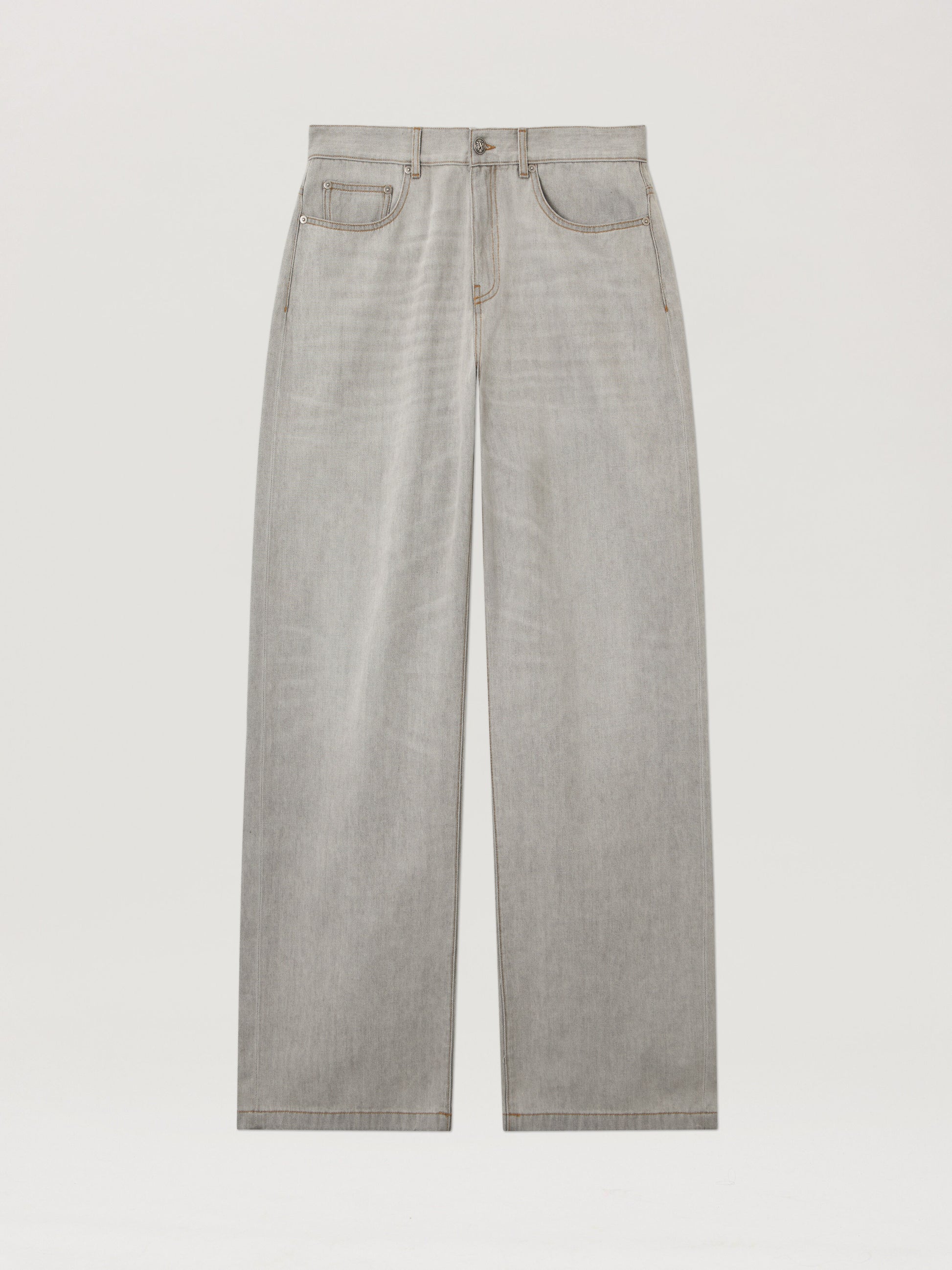 Curved Logo Loose Denim Pants