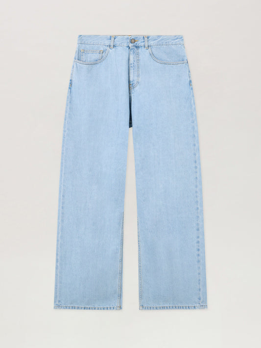 Curved Logo Loose Jeans