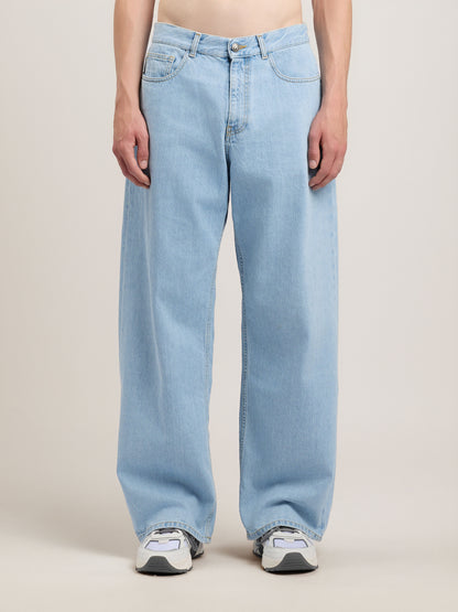 Curved Logo Loose Jeans