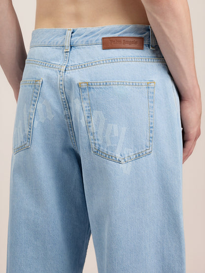 Curved Logo Loose Jeans