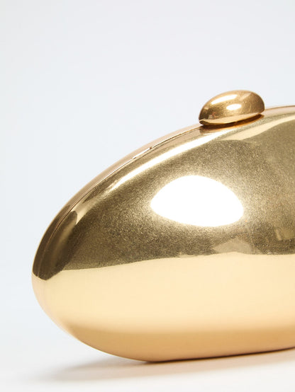 Metallic Oval Clutch