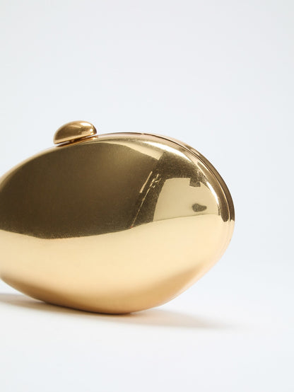 Metallic Oval Clutch