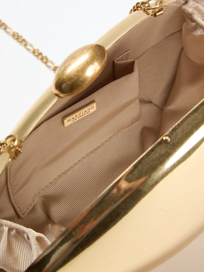 Metallic Oval Clutch