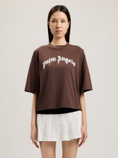 Dripping Curved Logo Boxy T Shirt