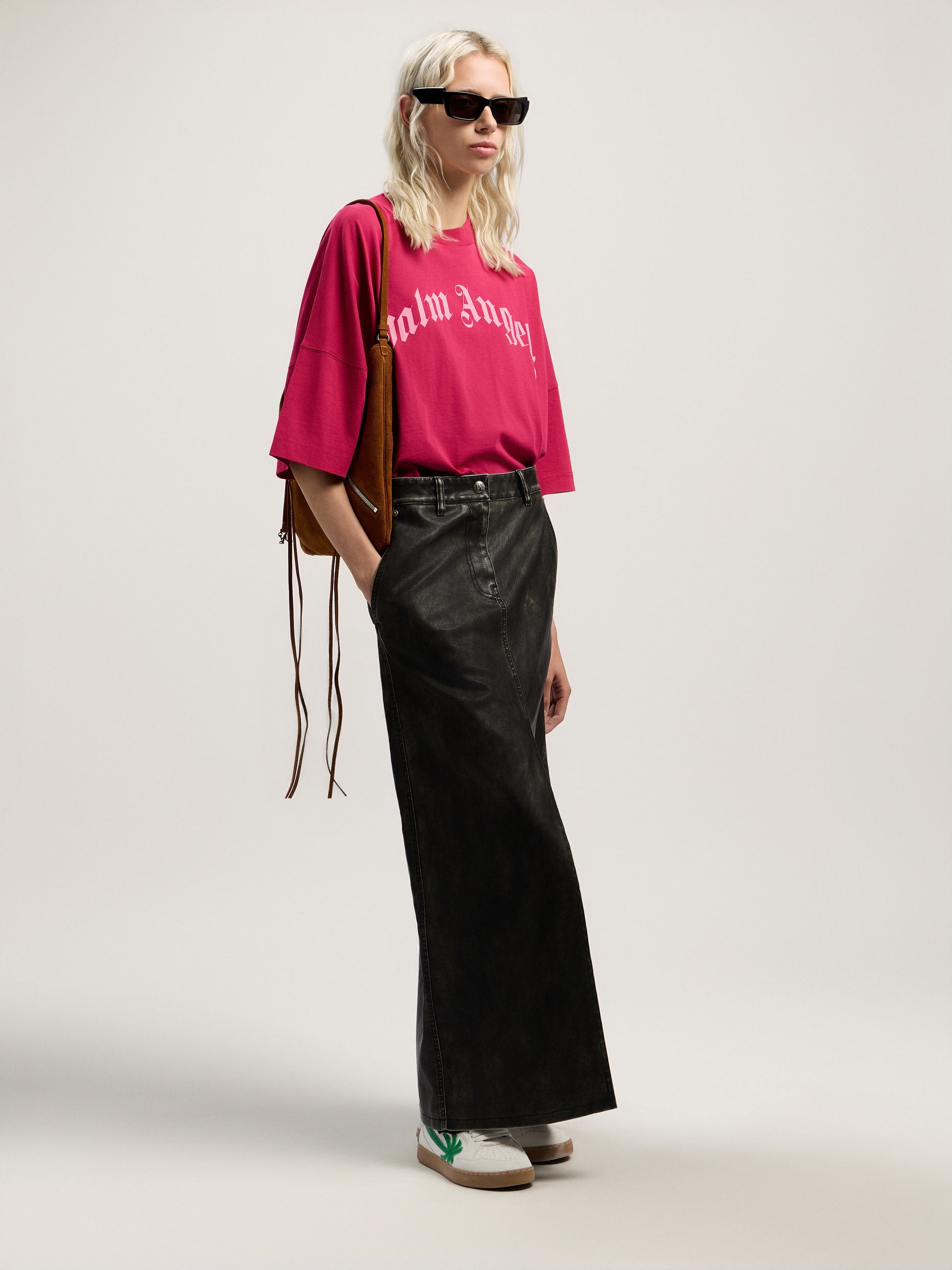 Curved Logo Over T Shirt