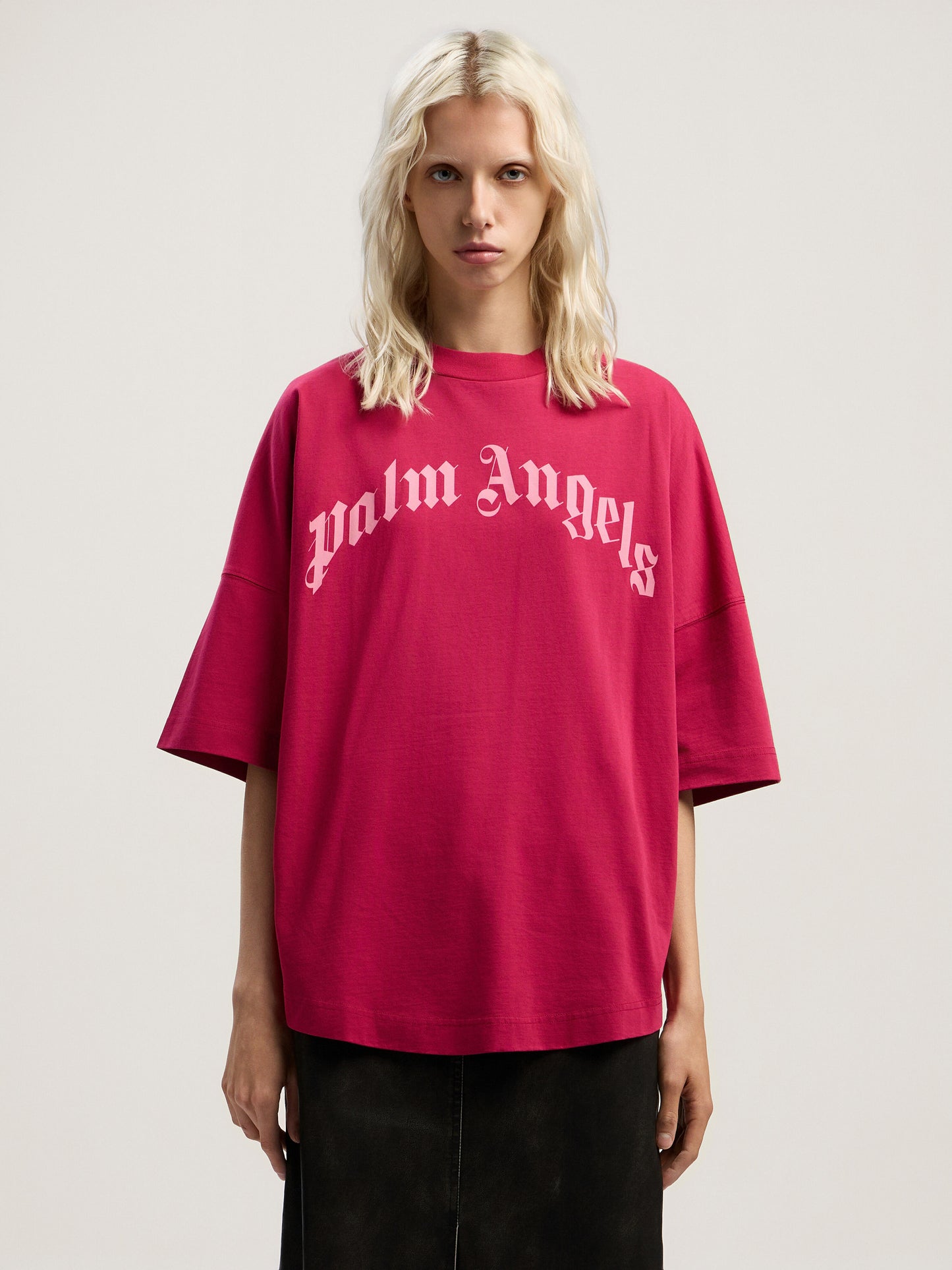 Curved Logo Over T Shirt