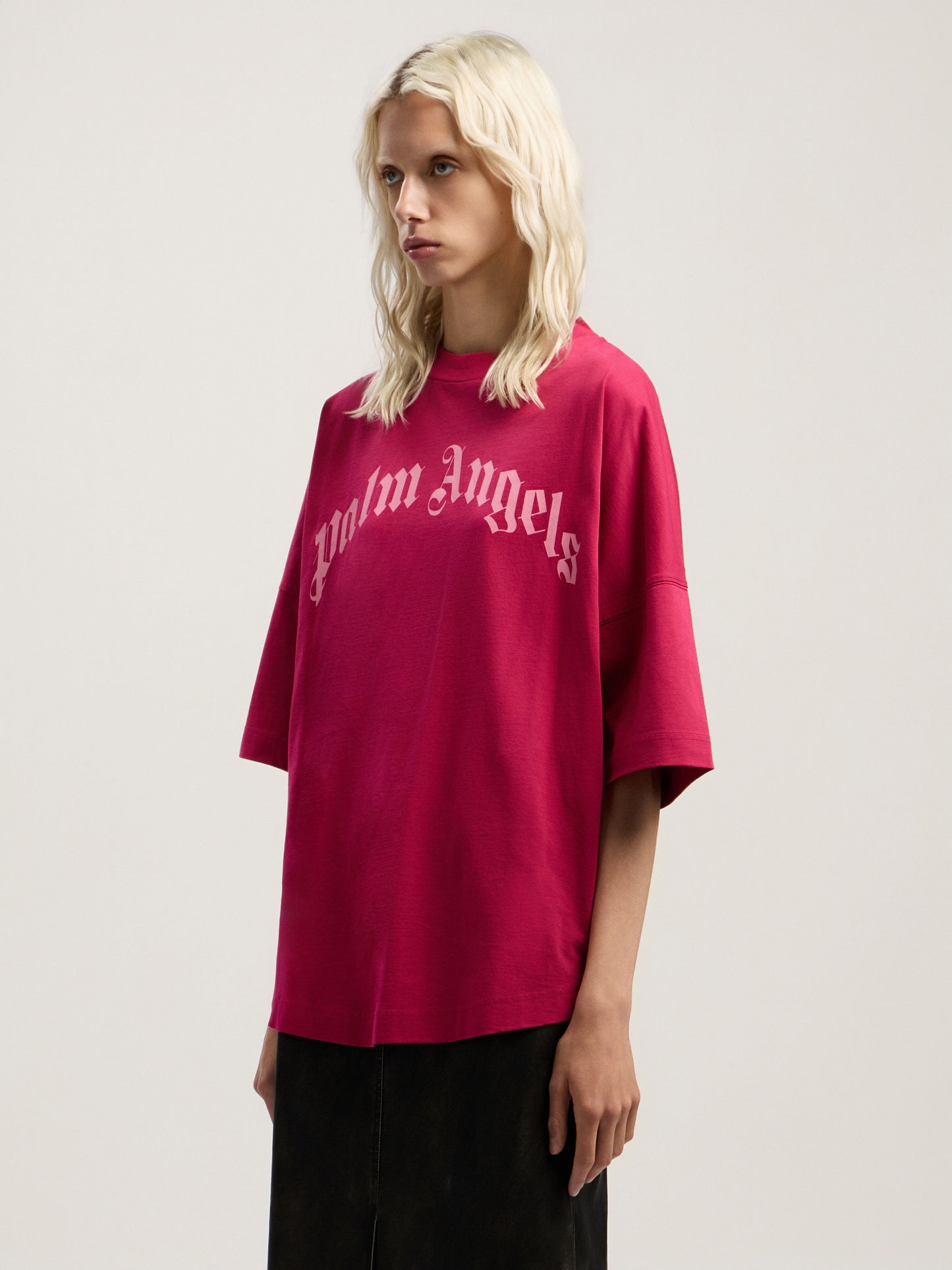 Curved Logo Over T Shirt